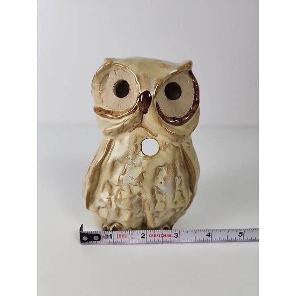 VTG Enesco Glazed Pottery Owl Tealight Candle Holder Centerpiece Table Decor - Picture 10 of 11